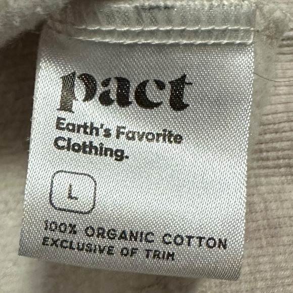 PACT Sandshell Heather Sunset Graphic Slouchy Sweatshirt Organic Cotton Size L - Picture 4 of 7